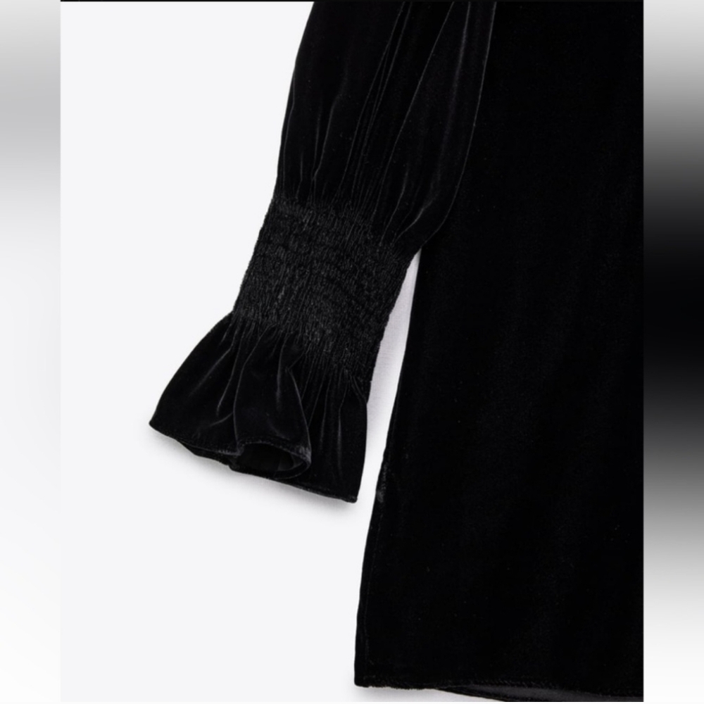 Zara Long Sleeve Velvet Mini Dress - Picture 10 of 11